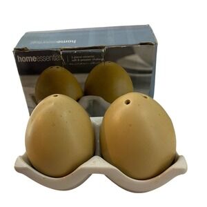 Home Essentials Egg Salt and Pepper Shakers Set OS Brown Good Farmhouse Ceramic